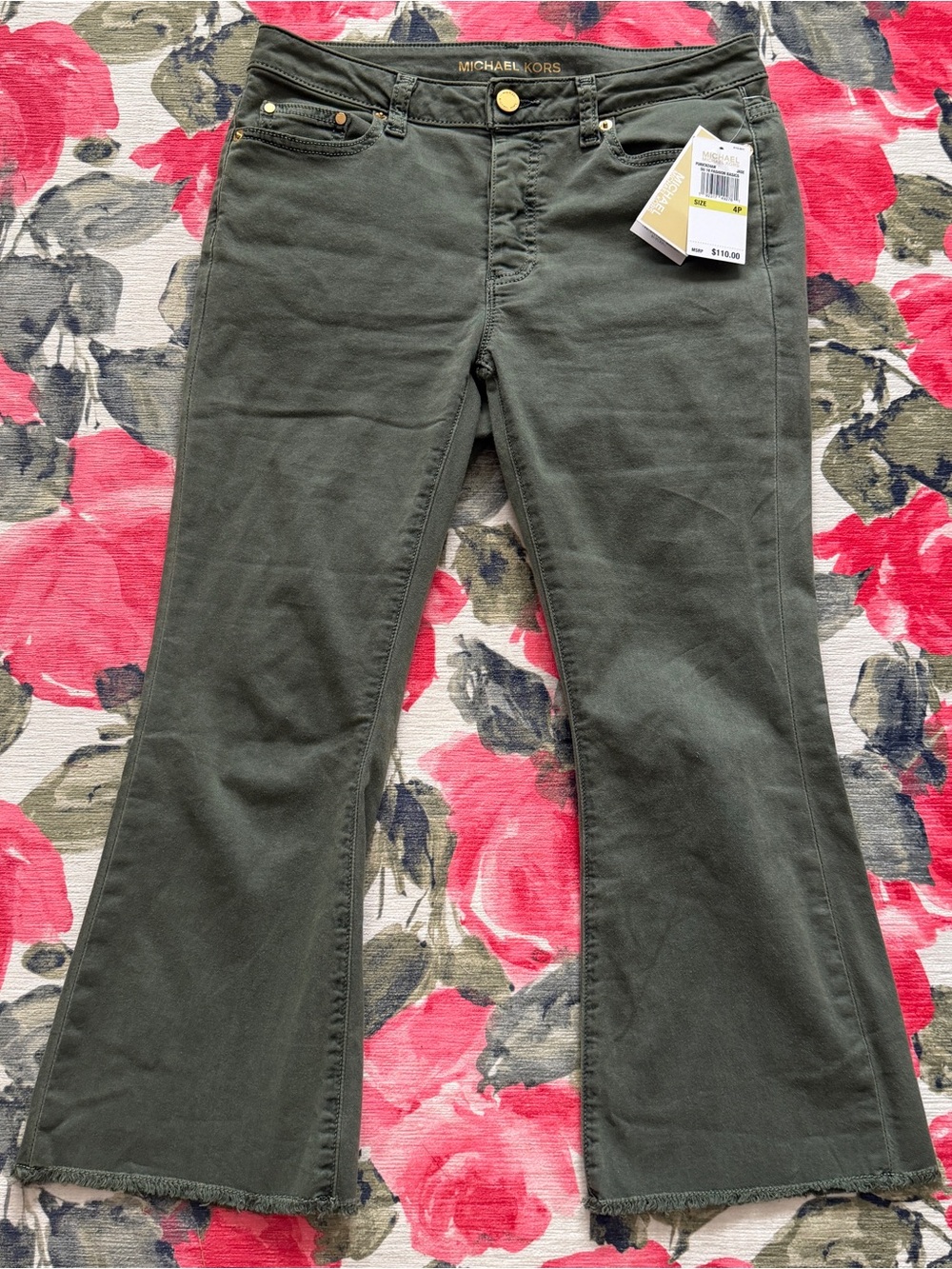 Michael Kors Women's Jade Green Flare Jeans
